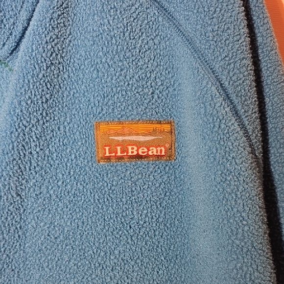 L.L. Bean Teal and Rust Fleece Pullover - Picture 2 of 6